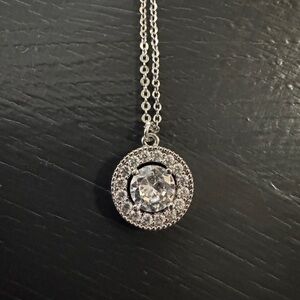 White House Black Market Silver Crystal Necklace